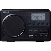 Lenco MPR-035BK-UK Black Portable FM Radio with LCD Display, 2.5-inch Screen, 20 Presets, Mains/Battery Power, 3.5mm Headphone Jack, 0.42kg