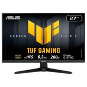 ASUS TUF Gaming 27 Inch Full HD 200Hz LED Gaming Monitor Black with Fast IPS Panel, 0.3ms Response Time, AMD FreeSync Premium, NVIDIA G-SYNC Compatible, HDR10, 1000:1 Contrast, 300 cd/m² Brightness, 178°/178° Viewing Angles, 2x HDMI 2.0, 1x DisplayPort 1.4, VESA Mount Compatible, Tilt Adjustment, Flat screen, Black stand