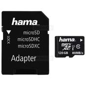 Hama 128GB microSDXC Class 10 UHS-I 80MB/s Memory Card with Adapter