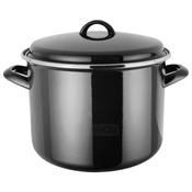 Judge Horwood 24cm 7.8L Black Enamel Stockpot with Lid and Handles