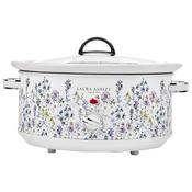 Laura Ashley 6.5L Slow Cooker - Wild Meadow Floral Print - 3 Heat Settings, Keep Warm, Removable Ceramic Crock, Dishwasher Safe - Ideal for Family Meals & Meal Prep
