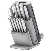 Ninja StaySharp 13-Piece Knife Block Set with Built-in Sharpener | White/Grey | German Stainless Steel | 10-Year Guarantee