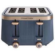 Russell Hobbs Bronte 4 Slice Toaster | Navy | Fluted Exterior, Gold Accents, Lift and Look Lever