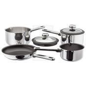Stellar Stay Cool 4-Piece Non-Stick Draining Saucepan Set | Stainless Steel image