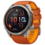 Garmin Fenix 9 Pro 51mm GPS Smartwatch with InReach Connectivity | Titanium with Autumn Orange Silicone Band image