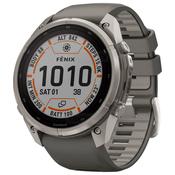 Garmin Fenix 9 Pro Solar 51mm GPS Smartwatch with InReach Connectivity | Titanium with Pebble Grey Silicone Band image