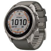 Garmin Fenix 9 Pro Solar 51mm GPS Smartwatch with InReach Connectivity | Titanium with Pebble Grey Silicone Band