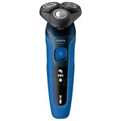 Philips Shaver Series 5000 Wet & Dry Electric Shaver with Trimmer, Blue, 45 Min Runtime, Lithium-ion Battery, 360° Contour Heads, Advanced Display, Ergonomic Grip