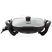 Tower Cerastone Pro 1500W Electric Skillet with Glass Lid | Grey image