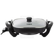 Tower Cerastone Pro 1500W Electric Skillet with Glass Lid | Grey