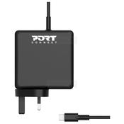 PORT Connect 65W USB-C Power Supply UK Plug for Laptops MacBooks Tablets Smartphones iPad Pro Android Tablets PC Laptops 5V-20V 2-Year Warranty
