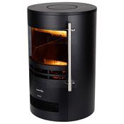 Warmlite Elmswell 2kW Round Contemporary Flame Effect Stove with Thermostat | Black image