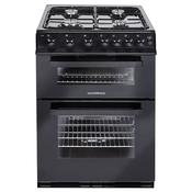 NordMende 60cm Freestanding Double Oven Gas Cooker | Black