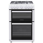 NordMende 60cm Freestanding Double Oven Gas Cooker | White