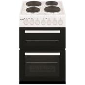 PowerPoint 50cm Twin Cavity Freestanding Cooker with Solid Plate Hob | White