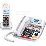 Swissvoice Xtra 3355 Combo Big Button Corded &amp; Cordless Phone with Answering Machine | White