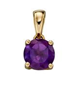 February Birthstone Amethyst Gold Pendant on Chain | Bespoke Jewellery | Elegant Gems image