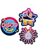 70's Disco Fever Neon Lights Asstd Cut-Outs – Double-sided – 3pk