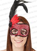 Fever Masquerade Eye Mask (Red &amp; Black) image