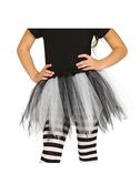 Childs White and Black Glitter Tutu - Age 4-10 - Waist 20"-28"