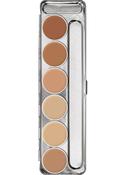 Kryolan Rubber Mask &amp; Bald Cap Grease Palette – 6 Colours – Palette Standard