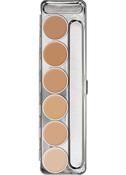 Kryolan Rubber Mask &amp; Bald Cap Grease Palette – 6 Colours – Palette W