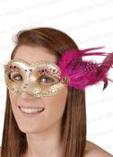 Laura Dark Pink Masquerade Eye Mask image