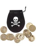 Pirate Pouch with 11 Gold Coins
