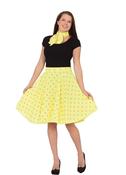 1950s Rock and Roll Polkadot Skirt (Yellow) image