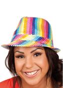 Rainbow Fedora Hat image
