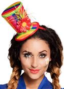 Rainbow Mini Clown Top Hat on Headband image