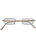 Rectangular Gold Rim Santa Glasses