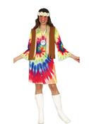 Tie-Dye Hippie Dress - Ladies image