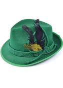 Traditional Bavarian Oktoberfest Felt Hat - Green