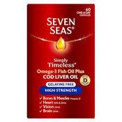 Sevens Seas Omega-3 Fish Oil Plus - Cod Liver Oil - High Strength- 120 caps image