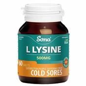 Sona L-Lysine 500mg 60 Tablets image