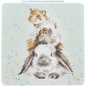 Wrendale Designs 'Piggy in the Middle' Rabbit Guinea Pig Hamster Compact Mirror