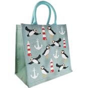 Nature's Craft Eco-Friendly Jute Bag - Lighthouse Puffin
