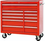 TOOLCHEST TBR4411-X RED 11 DRAWER TOOL CABINET W/ CASTORS &amp; BALL BEARING SLIDES