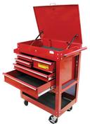 TOOLBOX TC327 RED 5 DRAWER PORTABLE TOOL CART W/ GAS SPRING LID