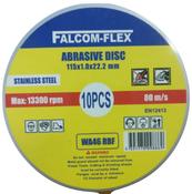 10 PIECE TIN FALCOM FLEX 4.5"/115X1.0MM STAINLESS STEEL CUTTING DISCS