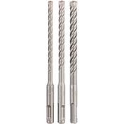 Bosch 3pc SDS Plus Drill Bit Set 5 Cutter  image