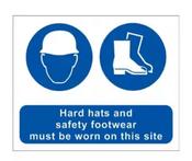 M004 HARD HATS AND FOOTWEAR CORRIBOARD SAFETY SIGN image
