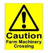 CAUTION FARM MACHINERY CROSSING 400x488 CORRIBOARD SAFETY SIGN image