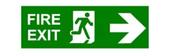 FIRE EXIT ARROW RIGHT 150x400 CORRIBOARD SAFETY SIGN