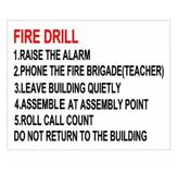 FIRE DRILL 400X488 CORRIBOARD SAFETY SIGN