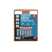 Soudal 166967 SWS Airtight Foam Kit (5 x Gun Grade SWS 750ml, 1 x Soudafoam 500ml Cleaner, 1 x Compact Gun) 