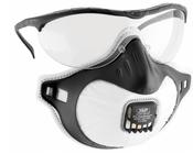 JSP FMP2V DISP MASK W/ VALVE C/W BLACK FRAME CLEAR LENS SPECS    