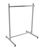 1000mm Wide Silver Gondola Bundle - No Shelves And One Chrome Back Bar