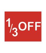 '1/3 OFF' Red &amp; White Price Card -  200mm x 250mm